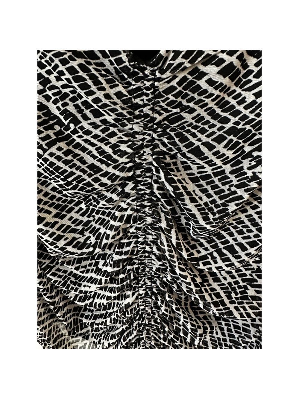 JANE + DELANCEY XL Black and White Patterned Tank Top - Picture 3 of 5